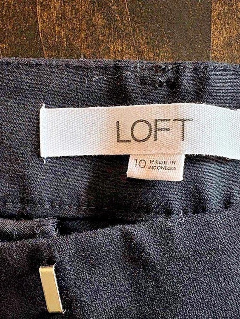 LOFT The Riviera Slim Black Straight Leg Trousers Like New